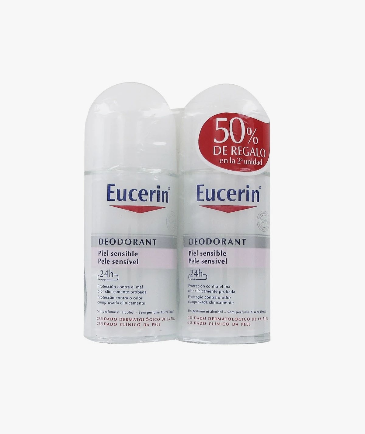 EUCERIN DUPLO DESODORANTE PIEL SENSIBLE PH-5 ROLL-ON 50 ML + 50 ML