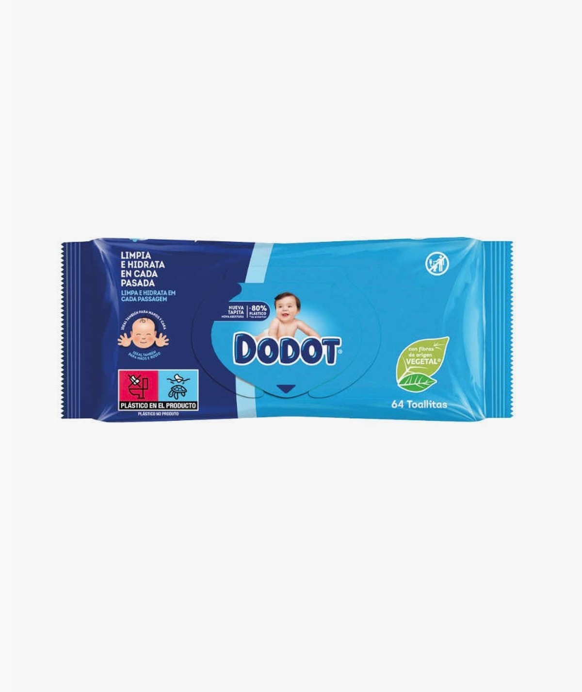 DODOT AZUL TOALLITAS HUMEDAS PARA BEBES 64 UNIDADES