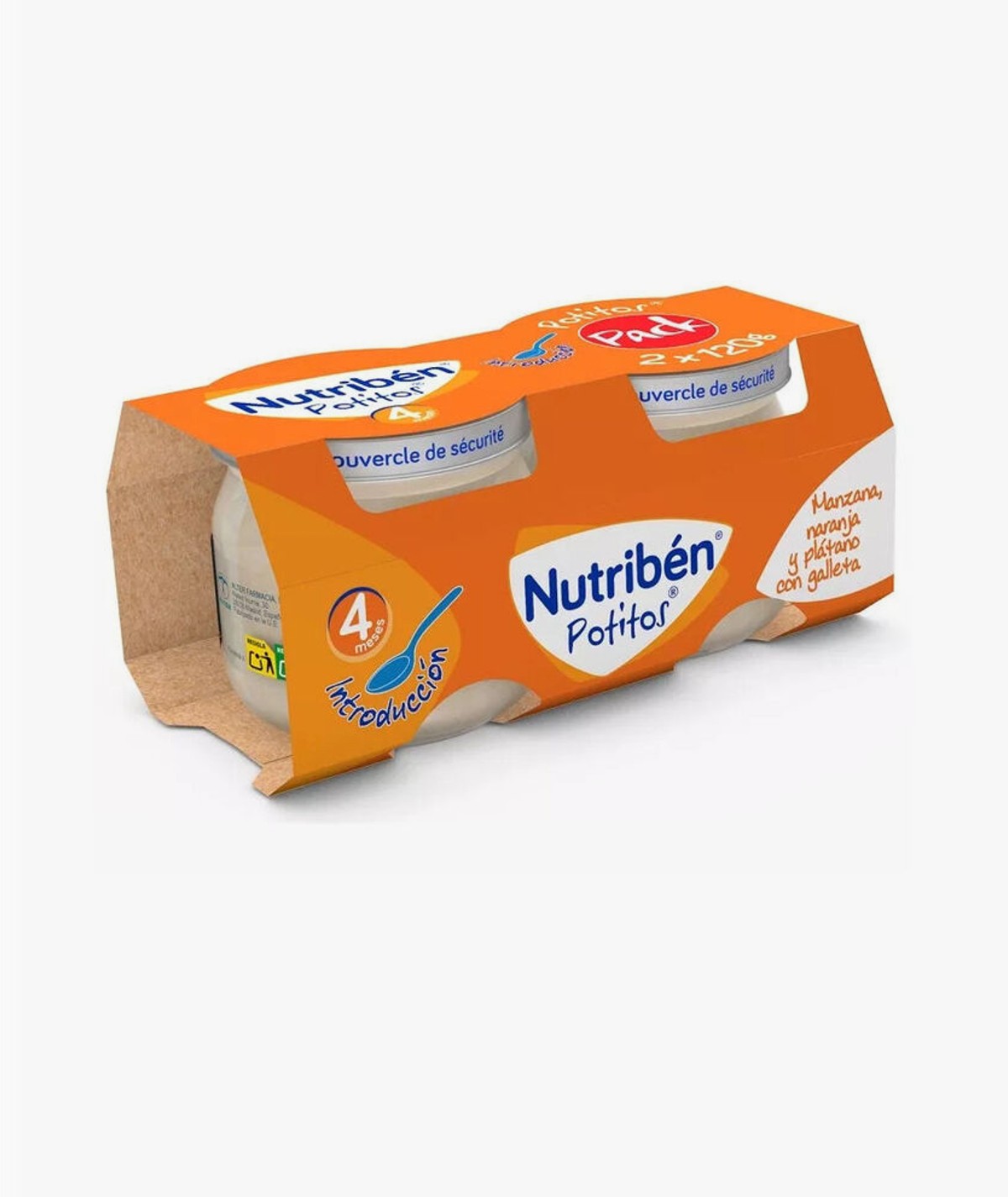NUTRIBEN POTITOS MANZANA GOLDEN PERA WILLIAMS 120 ML + 120 ML