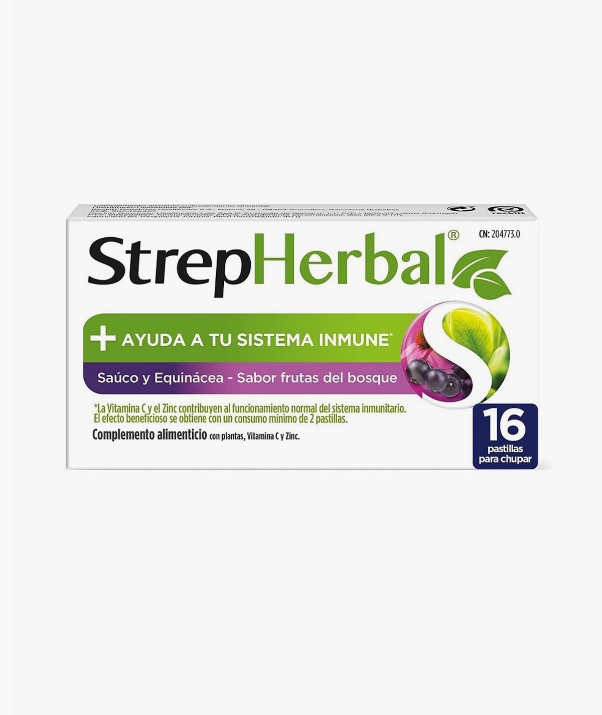 STREPHERBAL 16 PASTILLAS PARA CHUPAR SABOR SAUCO Y EQUINACEA