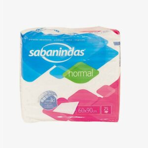 SABANINDAS PROTECTOR DE CAMA ABSORBENTE NORMAL 60 X 90 25 UNIDADES