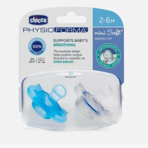 CHICCO PHYSIO MINISOFT CHUPETE SILICONA ORTODONTICO 2-6 MESES 2 UNIDADES