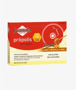 JUANOLA PROPOLIS PASTILLAS REGALIZ Y MIEL 24 PASTILLAS