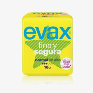 EVAX COMPRESAS HIGIENICAS FEMENINAS FINA Y SEGURA NORMAL 16 UNIDADES