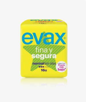 EVAX COMPRESAS HIGIENICAS FEMENINAS FINA Y SEGURA NORMAL 16 UNIDADES