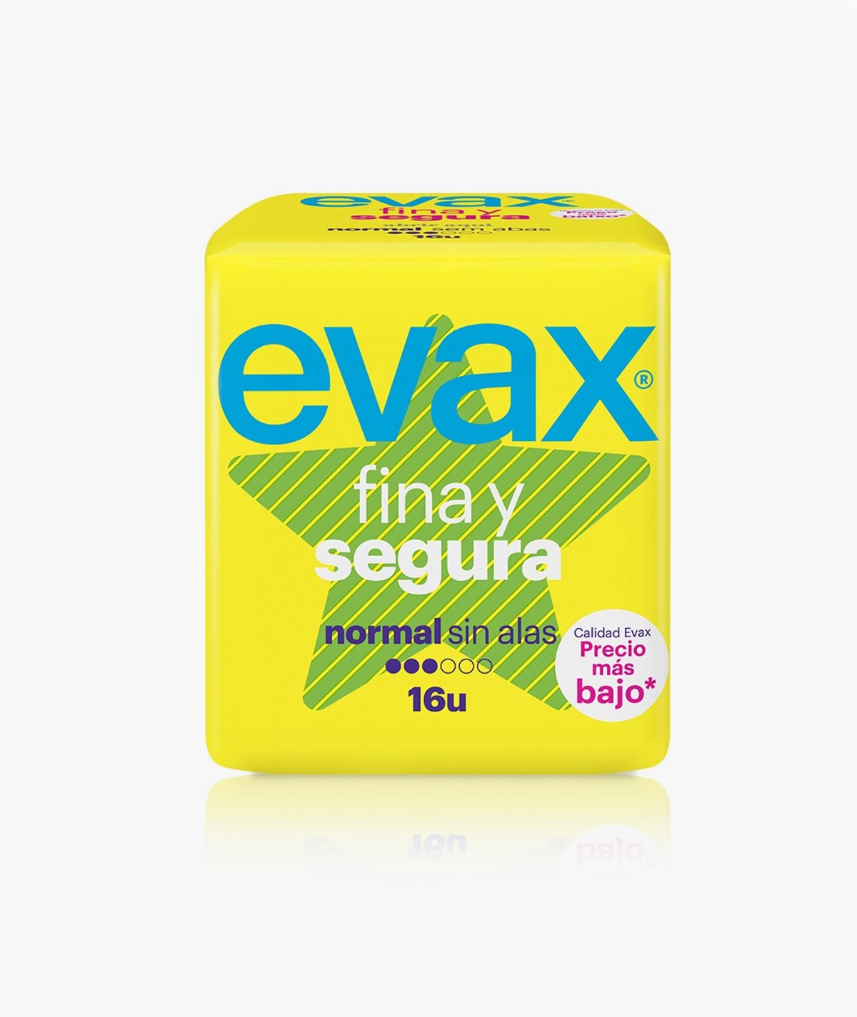 EVAX COMPRESAS HIGIENICAS FEMENINAS FINA Y SEGURA NORMAL 16 UNIDADES