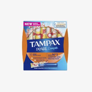 TAMPAX COMPAK PEARL TAMPON 100%ALGODON 16 UNIDADES SUPER PLUS