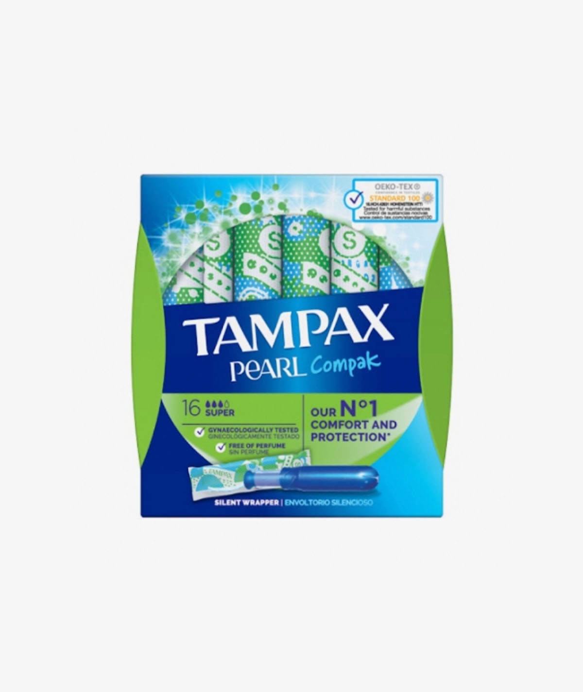 TAMPAX COMPAK PEARL TAMPON 100%ALGODON 16 UNIDADES SUPER
