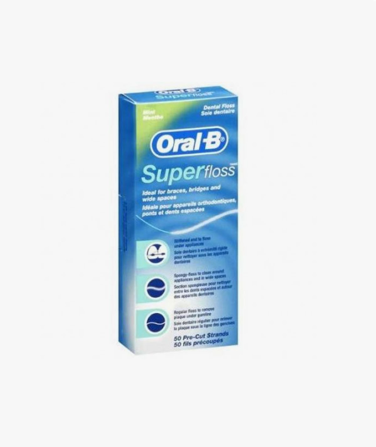 ORAL-B SUPERFLOSS SEDA DENTAL MENTA 50 UNIDADES