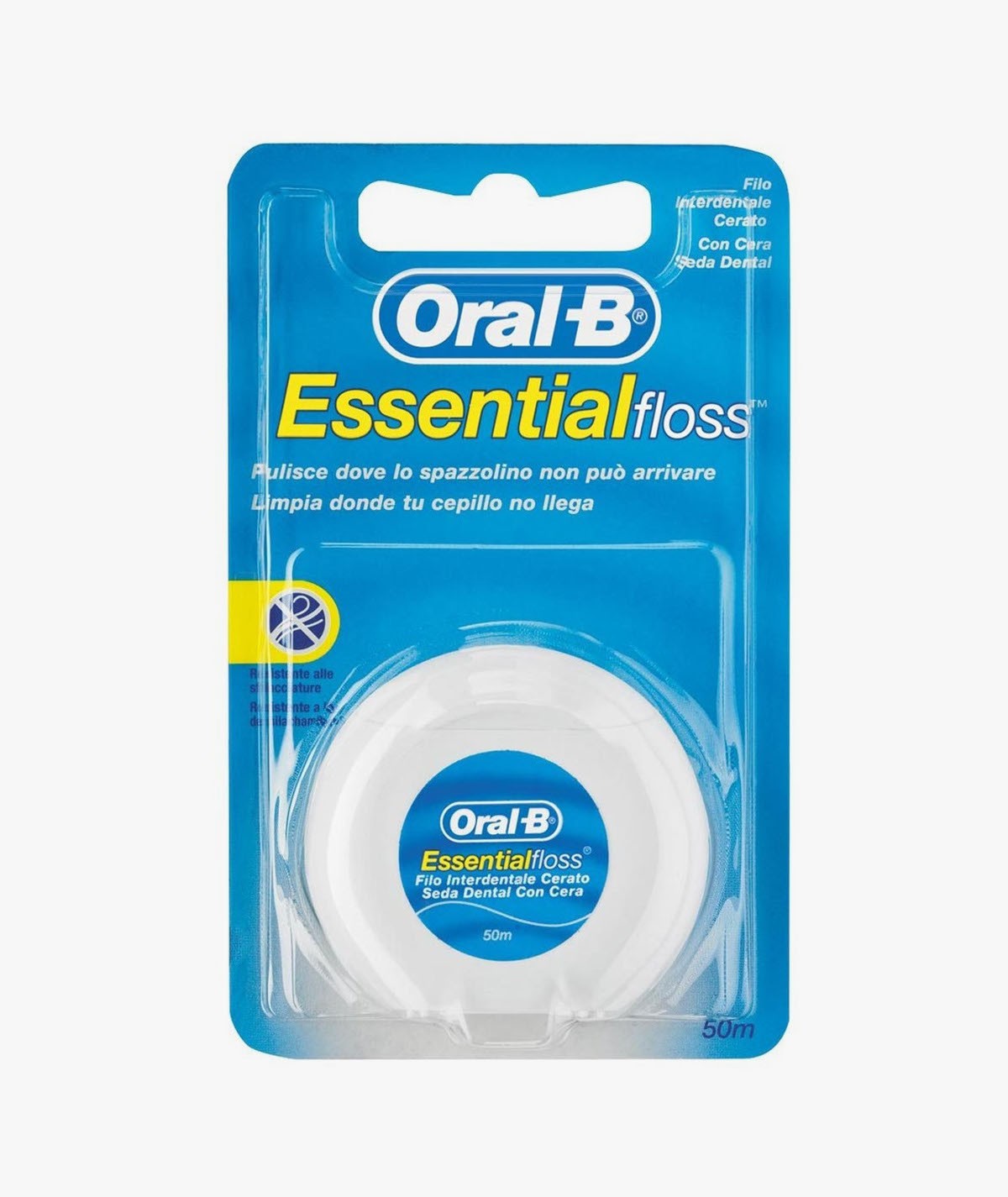ORAL-B ESSENTIAL FLOSS FLUOR SEDA DENTAL CON CERA MENTA 50 M