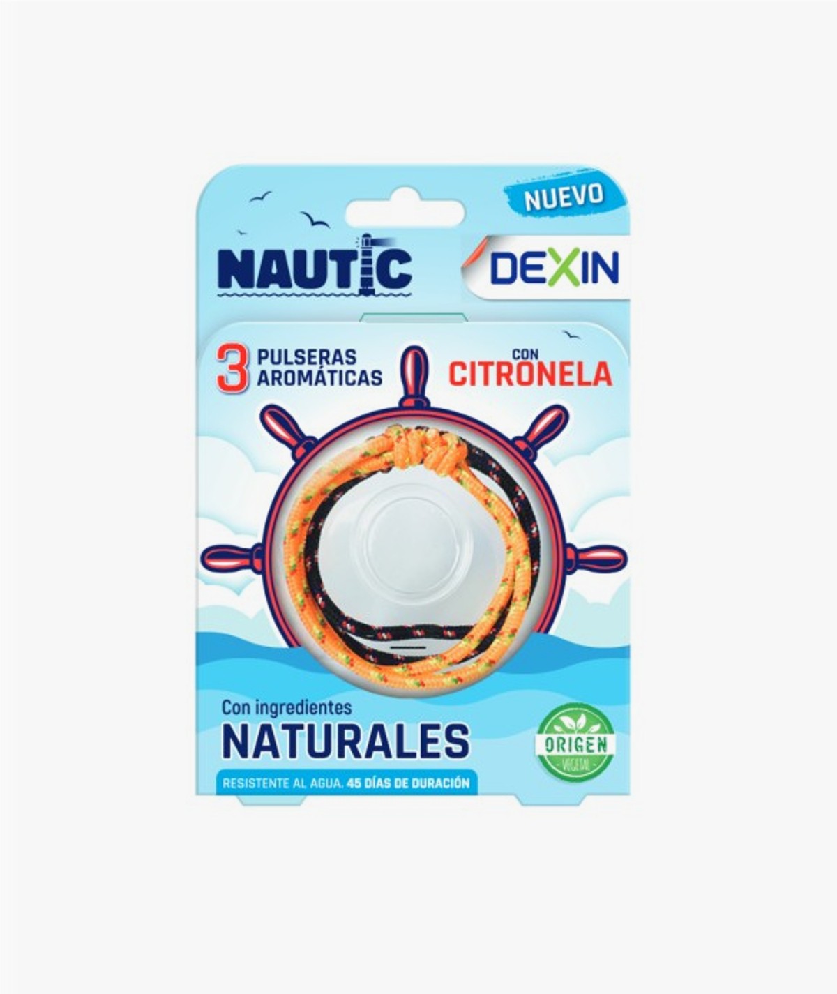 DEXIN NAUTIC PULSERA AROMATICA CON CITRONELA 3 UNIDADES