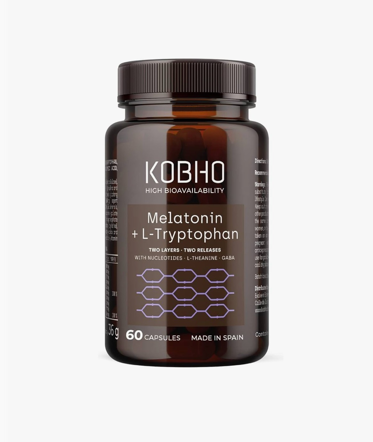 KOBHO MELATONIN + L TRTPTOPHAN 60 CAPSULAS