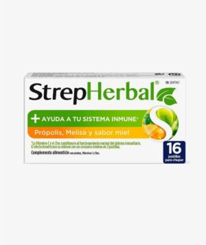 STREPHERBAL 16 PASTILLAS PARA CHUPAR SABOR MIEL