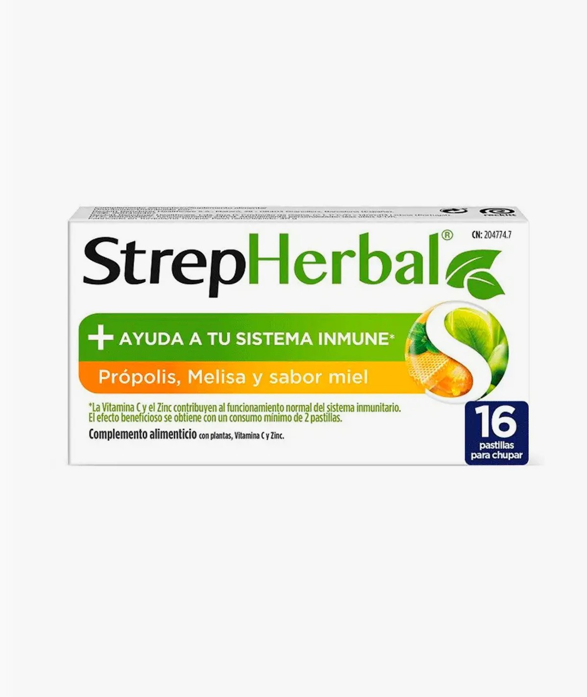 STREPHERBAL 16 PASTILLAS PARA CHUPAR SABOR MIEL