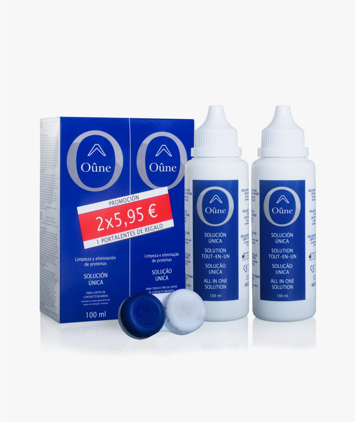 OUNE SOLUCION UNICA LENTES DE CONTACTO BLANDAS 100 ML + 100 ML