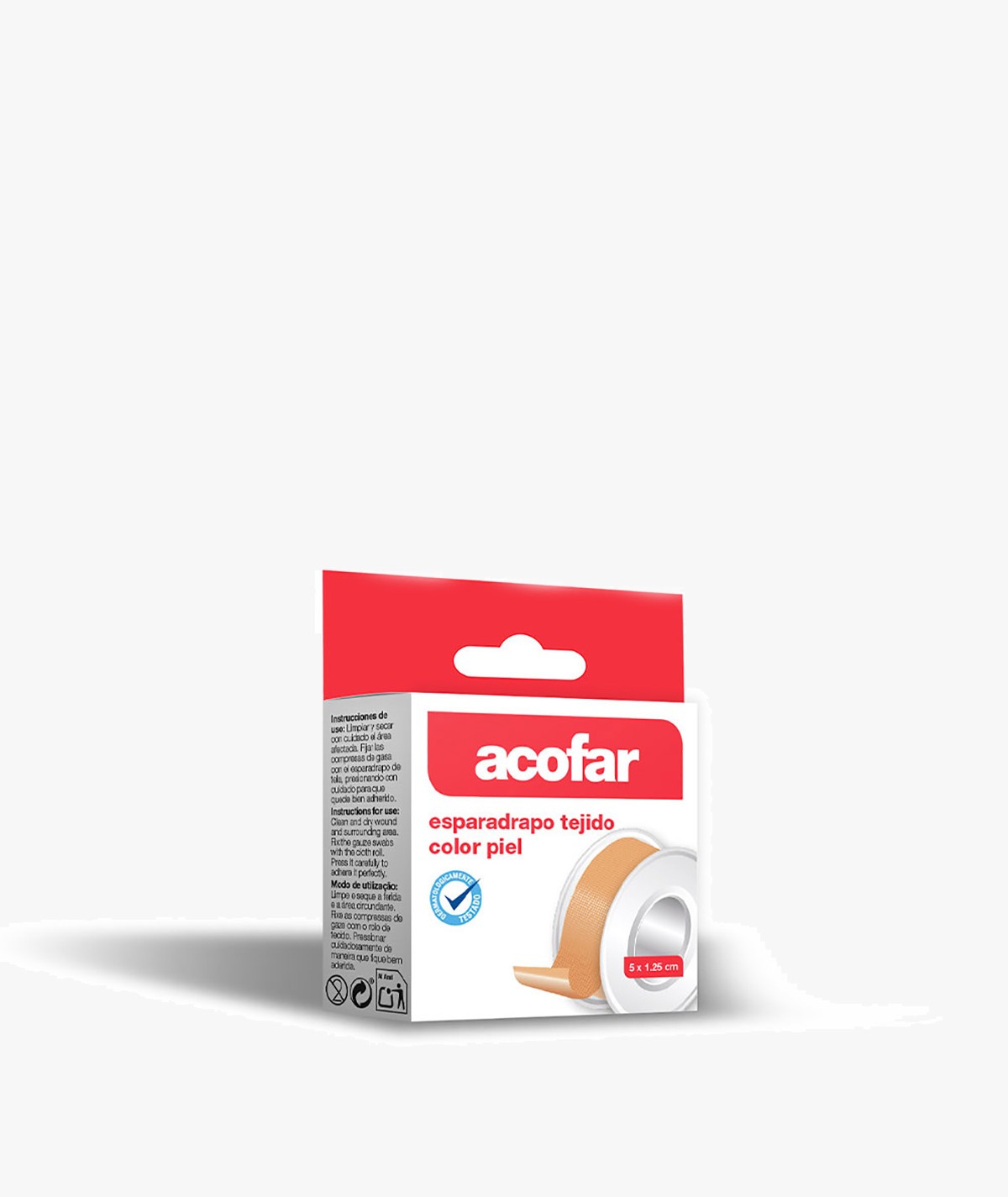 ACOFAR ESPARADRAPO TEJIDO 1 UNIDAD 5 M X 1,25 CM COLOR PIEL