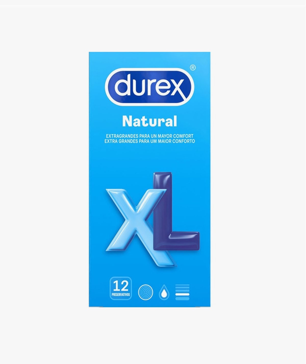 DUREX NATURAL XL PRESERVATIVOS 12 UNIDADES