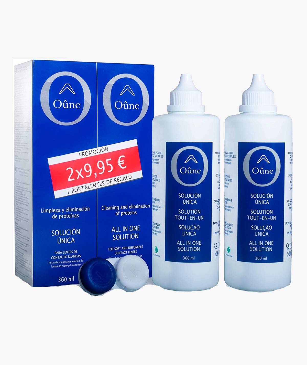 OAUNE SOLUCION UNICA LENTES DE CONTACTO BLANDAS 2 ENVASES 360 ML