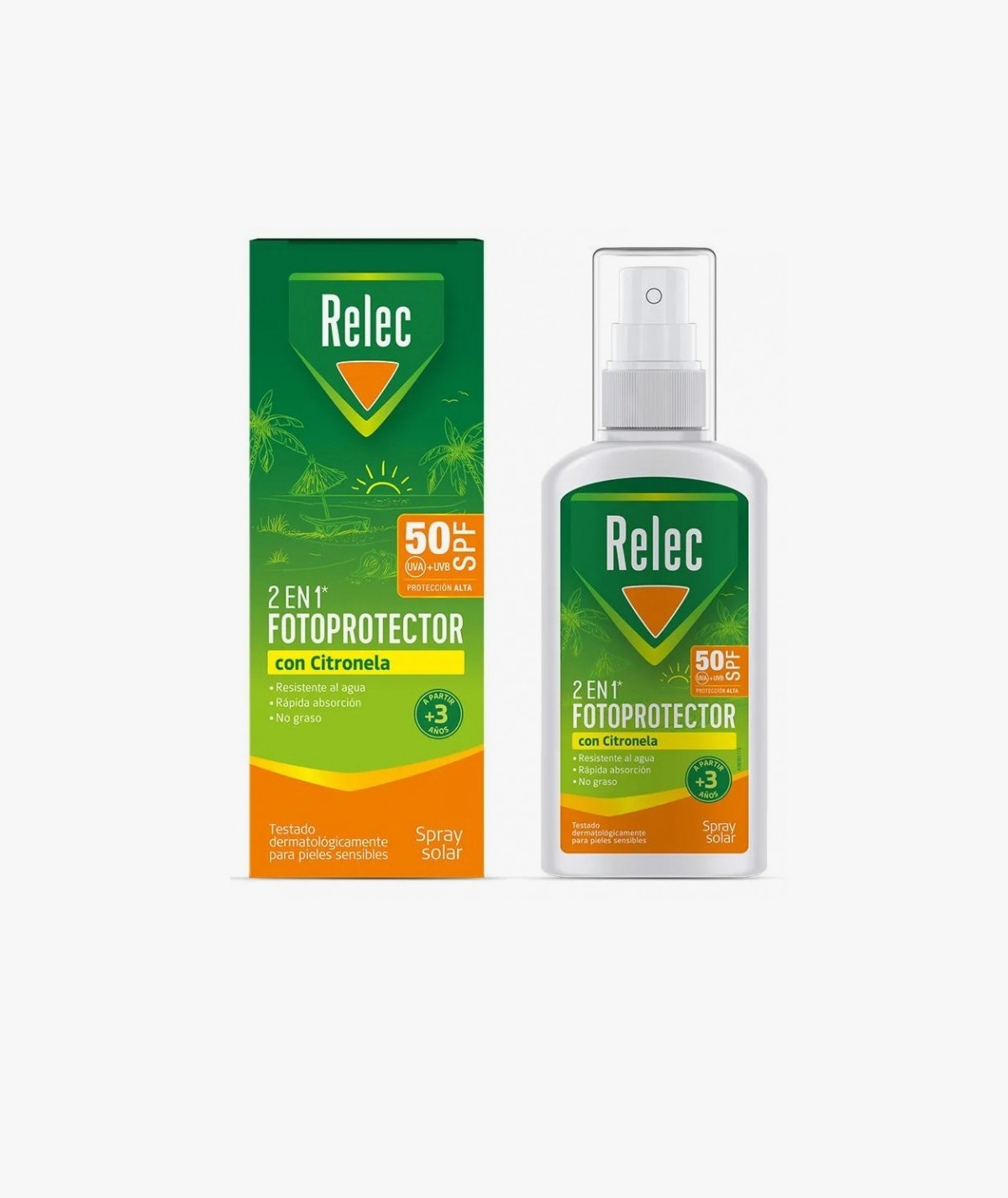 RELEC FOTOPROTECTOR SPF 50 CON CITRONELA 1 SPRAY 100 ML