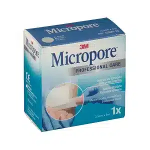ESPARADRAPO HIPOALERGICO MICROPORE PAPEL 1 UNIDAD 5 M X 2,5