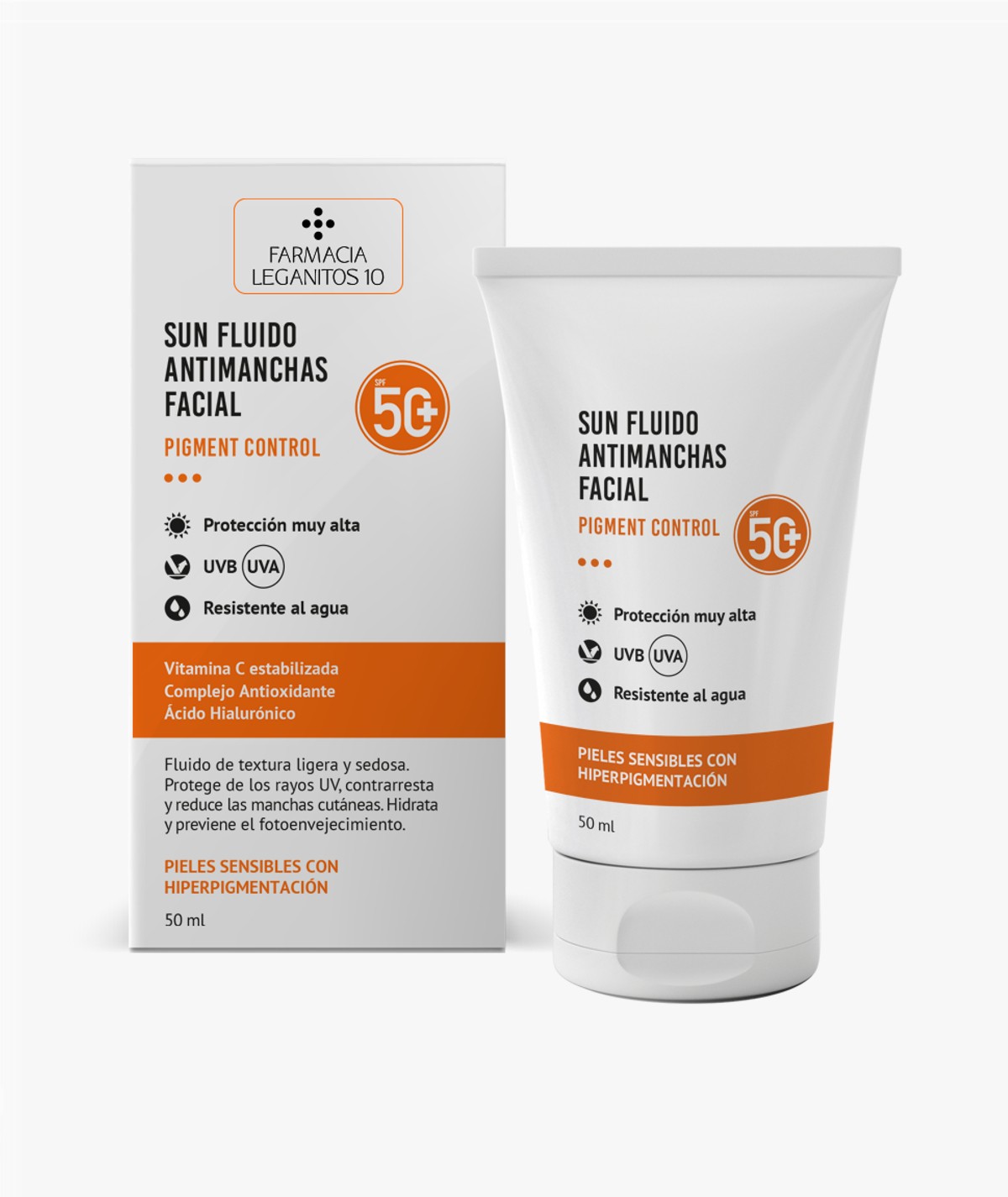 FARMACIA LEGANITOS 10 SUN FLUIDO FACIAL ANTIMANCHAS 50+ 50 ML