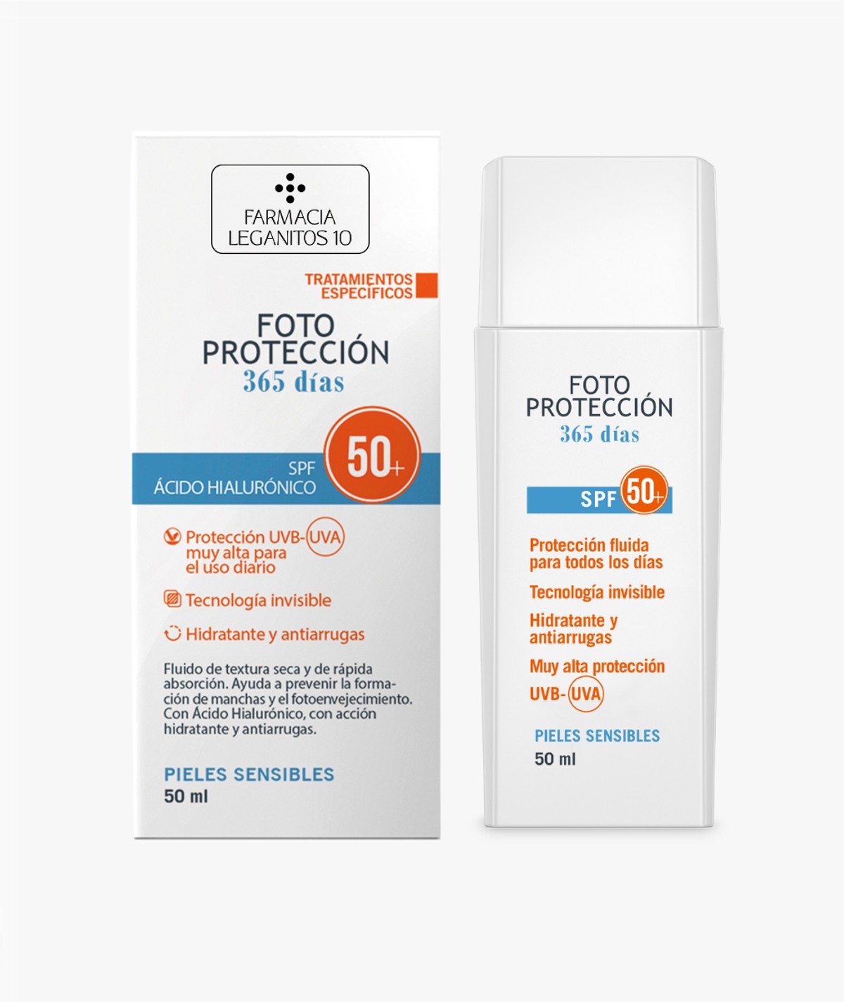FARMACIA LEGANITOS 10 FOTOPROTECTOR SPF50+ 365 PIEL SENSIBLE 50 ML