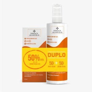 FARMACIA LEGANITOS 10 DUPLO SUN SPRAY SPF50 200 ML + SUN CREMA FACIAL SPF50 50 ML