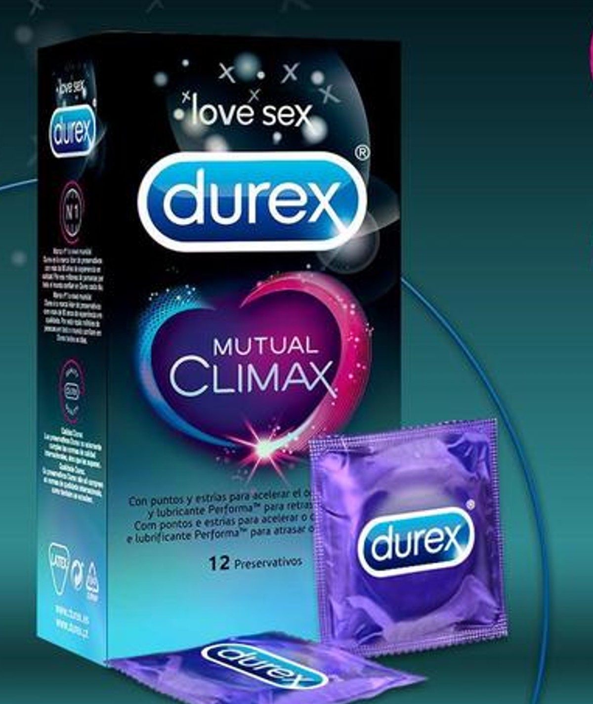 DUREX MUTUAL CLIMAX PRESERVATIVOS 12 UNIDADES
