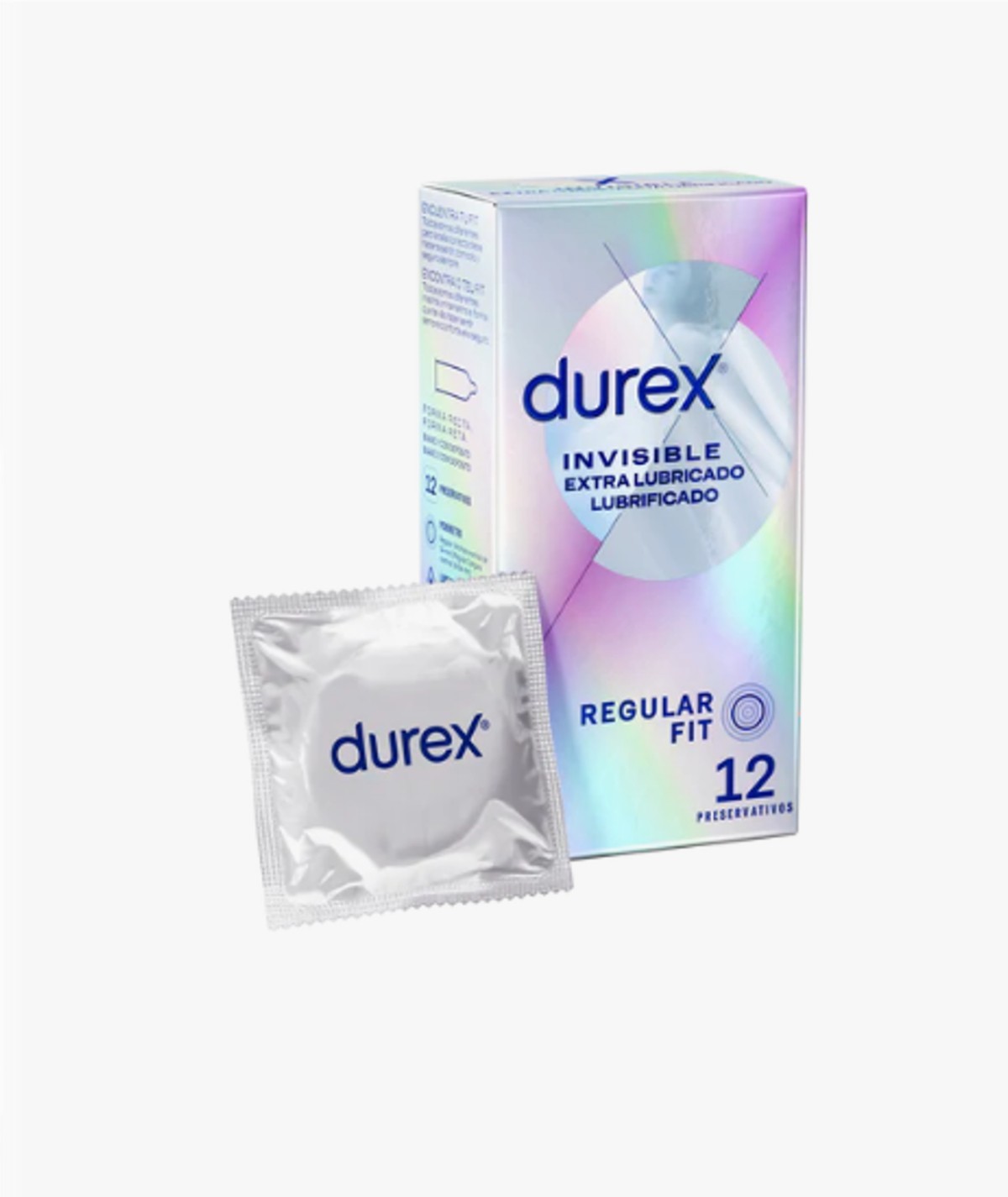 DUREX INVISIBLE EXTRA FINO EXTRA LUBRICADO PRESERVATIVOS 12 UNIDADES