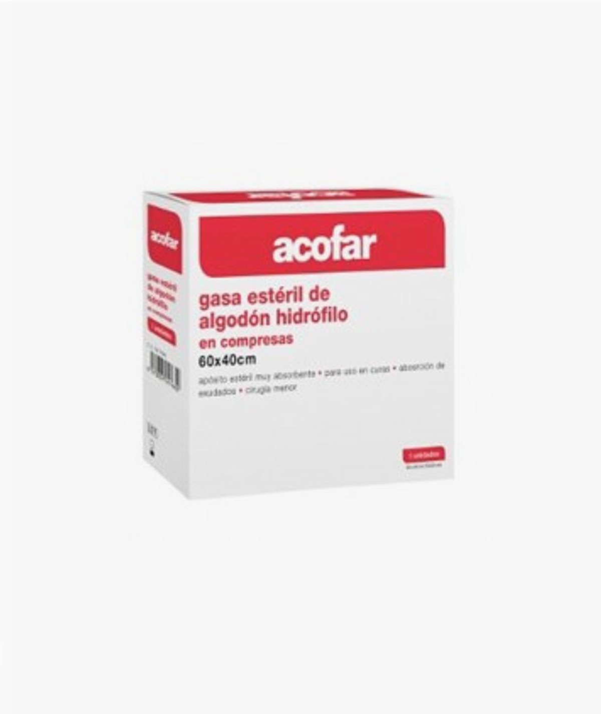 ACOFAR GASA ESTERIL ALGODON HIDROFILO COMPRESAS 20 UNIDADES