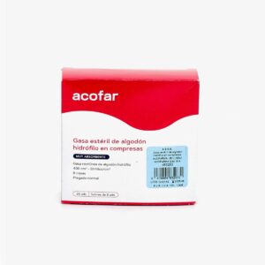ACOFAR GASA ESTERIL ALGODON HIDROFILO COMPRESAS 5 SOBRES de 5 UNIDADES
