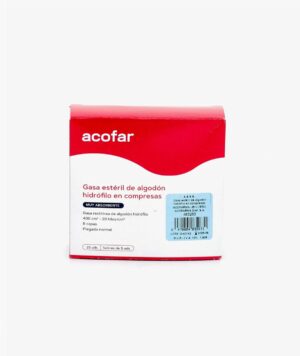 ACOFAR GASA ESTERIL ALGODON HIDROFILO COMPRESAS 5 SOBRES de 5 UNIDADES