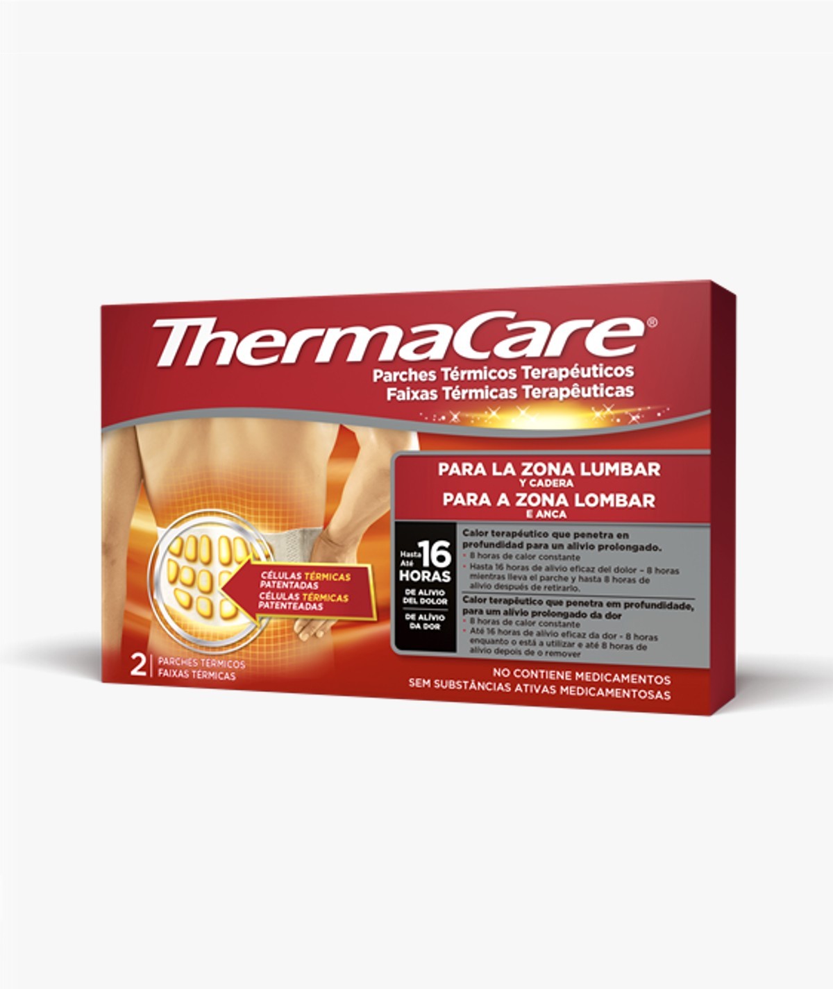 THERMACARE PARCHE TERMICO ZONA LUMBAR CADERA 2 PARCHES