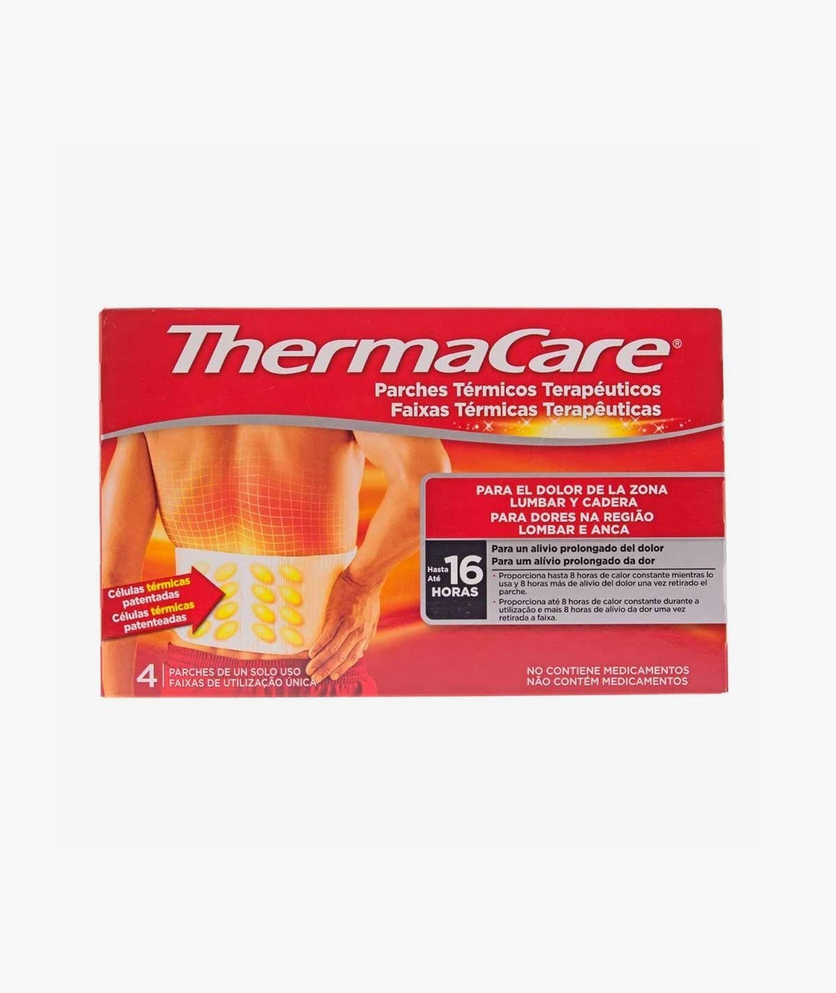 THERMACARE PARCHE TERMICO ZONA LUMBAR CADERA 4 PARCHES