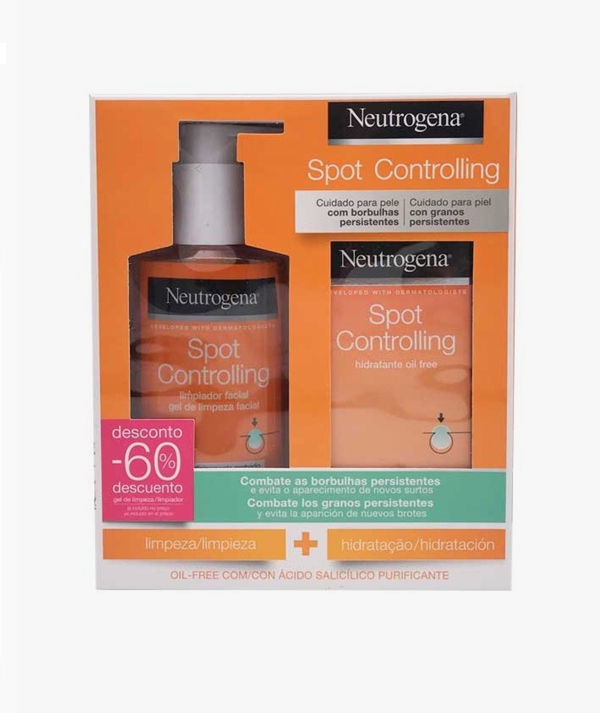 NEUTROGENA Spot Controlling Hidratante Oil Free 50ml + Limpiador Facial 200ml