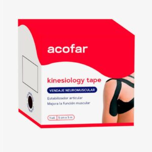 ACOFAR KINESIOLOGY TAPE VENDAJE 5MX5CM - COLOR NEGRO