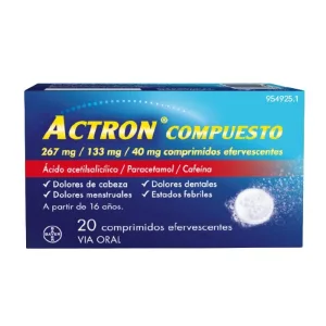 ACTRON COMPUESTO 267 MG 133 MG 40 MG 20 COMPRIMIDOS EFERVESC