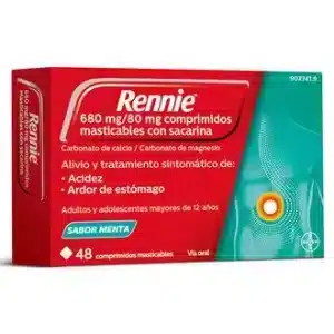 RENNIE 680 MG/80 MG 48 COMPRIMIDOS MASTICABLES (CON SACARINA