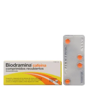 BIODRAMINA CAFEINA 4 COMPRIMIDOS RECUBIERTOS