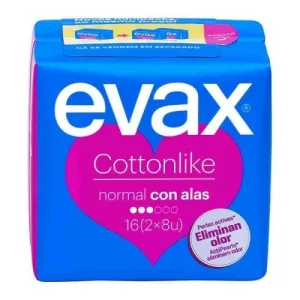 COMPRESAS HIGIENICAS FEMENINAS EVAX COTTONLIKE NORMAL CON ALAS
