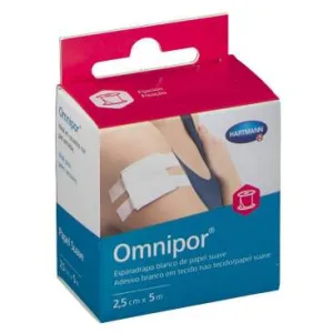 ESPARADRAPO HIPOALERGICO OMNIPOR DE PAPEL 5 M X 2,5 CM