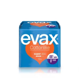 COMPRESAS HIGIENICAS FEMENINAS EVAX COTTONLIKE SUPER CON ALA