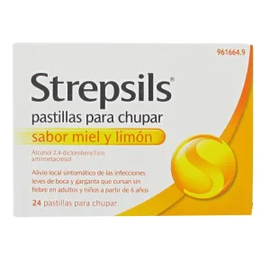 STREPSILS 24 PASTILLAS PARA CHUPAR (SABOR MIEL Y LIMON)