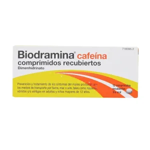 BIODRAMINA CAFEINA 12 COMPRIMIDOS RECUBIERTOS