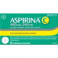 ASPIRINA C 400 MG 240 MG 20 COMPRIMIDOS EFERVESCENTES