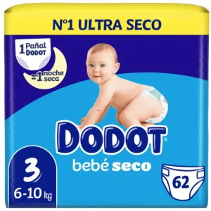 PAÑAL DODOT BEBE SECO T3 6-10 KG 42 U