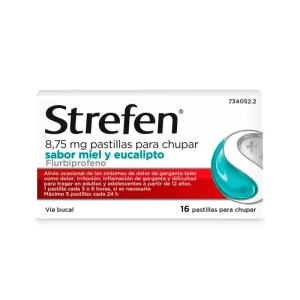 STREFEN 8,75 MG 16 PASTILLAS PARA CHUPAR MIEL Y EUCALIPTO