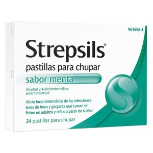STREPSILS 24 PASTILLAS PARA CHUPAR (SABOR MENTA)